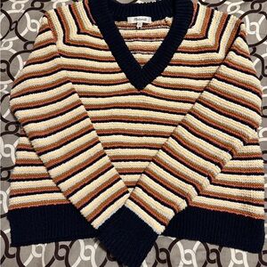 Madewell Striped V-Neck Sweater